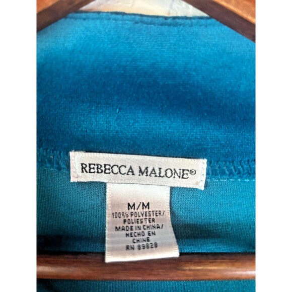 Rebecca Malone Velour Teal Full Zip Tracksuit Set - Size Medium - Picture 3 of 9